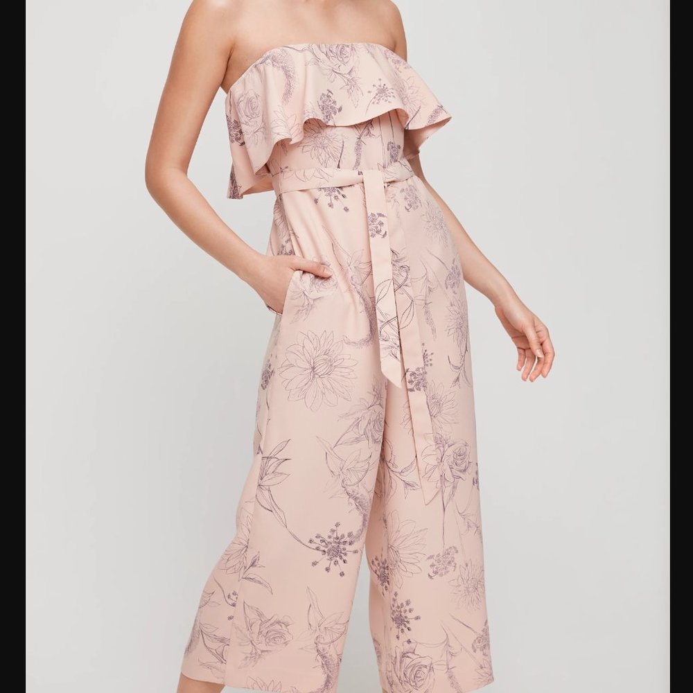Aritzia Babaton Altamiro Jumpsuit Sleeveless Blush Pink 00